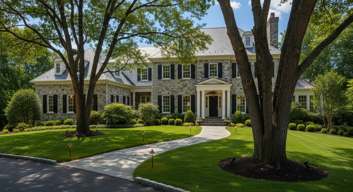 Home exterior before landscape lighting installation
